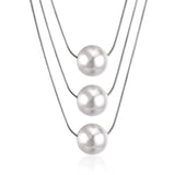 Fake Pearl Pendant Choker Chains Necklace Set Multi-layer Gold Necklaces For Women Jewelry collares colar collier