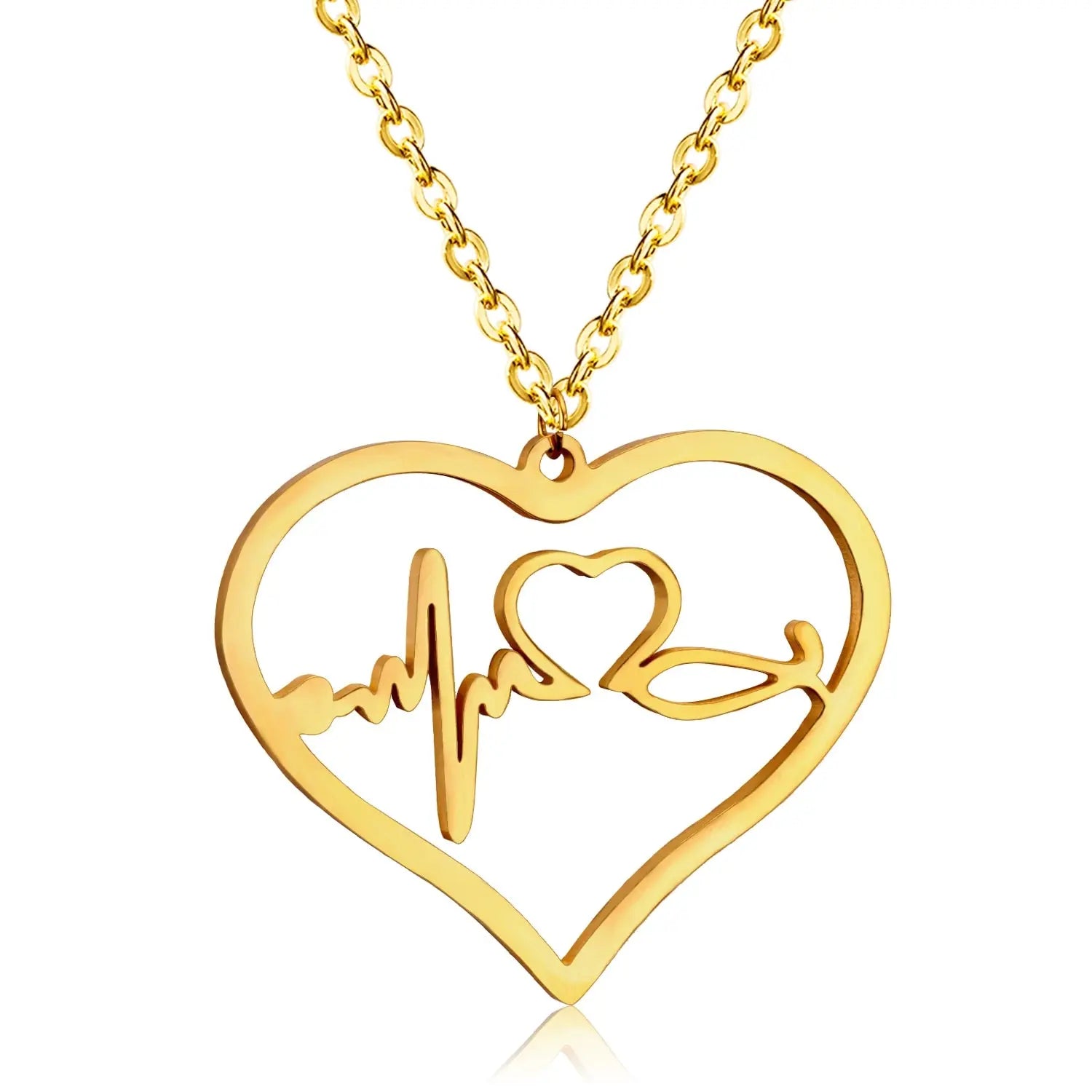 Newest Shape Stainless Steel Heart Pendant Necklace For Men/Women Choker Link Chain Necklace Naszyjnik Jewelry Gift asonjewelry