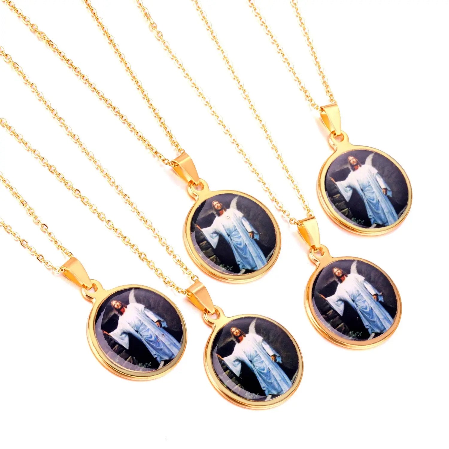 Stainless Steel Necklace Pendant Christianity Necklaces Man Jewelry-105801G asonjewelry