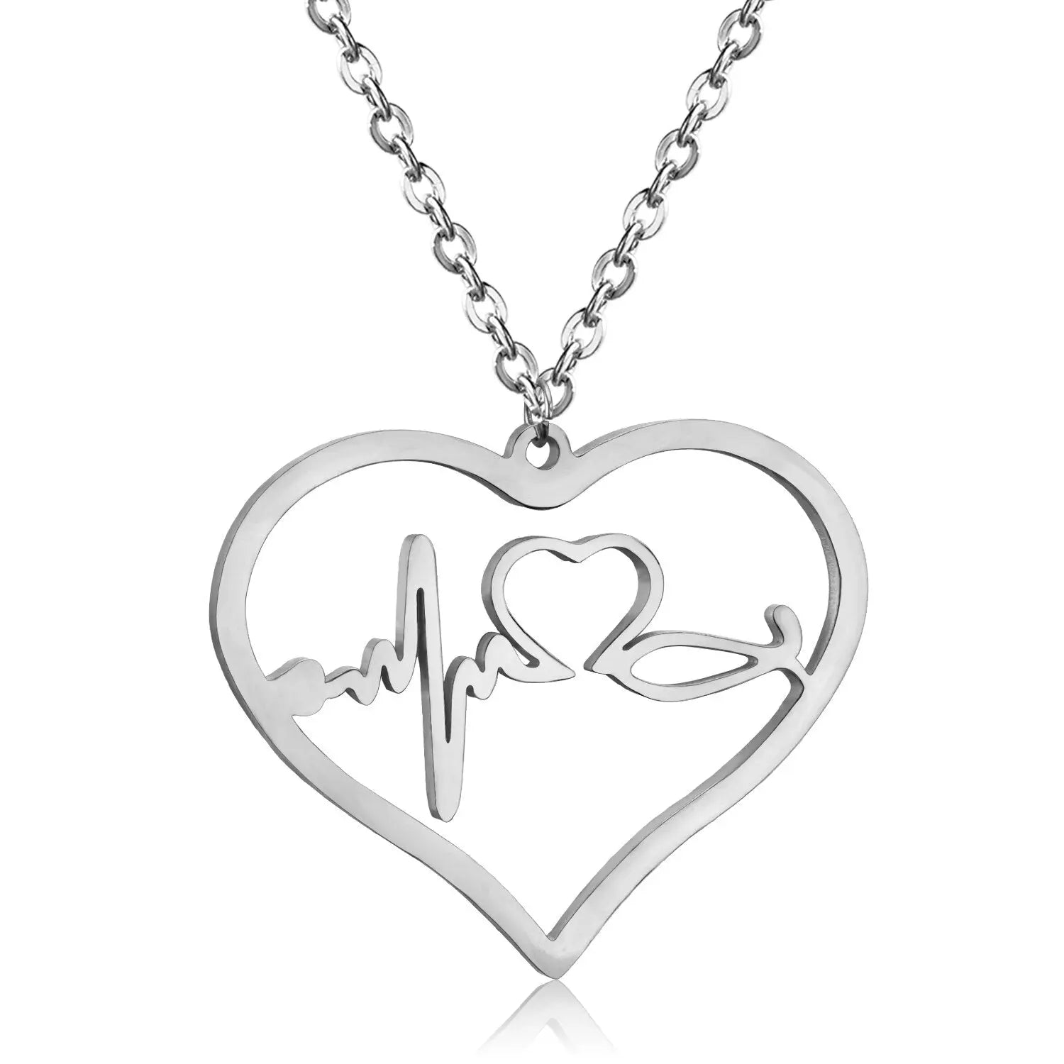 Newest Shape Stainless Steel Heart Pendant Necklace For Men/Women Choker Link Chain Necklace Naszyjnik Jewelry Gift asonjewelry