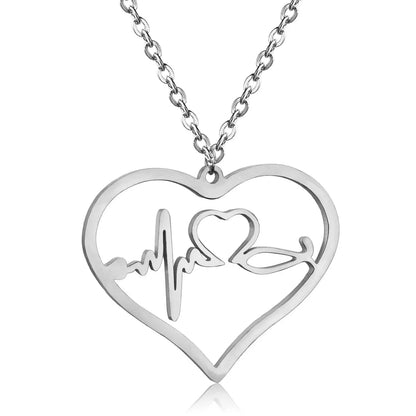 Newest Shape Stainless Steel Heart Pendant Necklace For Men/Women Choker Link Chain Necklace Naszyjnik Jewelry Gift asonjewelry