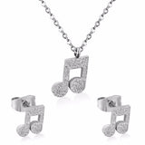 Popular Jewelry Sets Musician Symbol Stainless Steel Gold Dubai Indian Jewelry Sets For Girls Women Jewellery Set