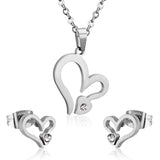 Bridal Dubai Necklace Earring Jewellery Sets Heart Crytal Gold Color Wedding Indian Jewelry sets For Women Girls
