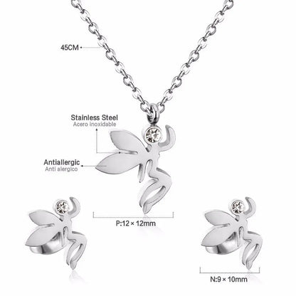Fashion Jewelry Sets Stainless Steel  Pendant Necklace Earrings Sets For Women Accessories Jewelry asonjewelry