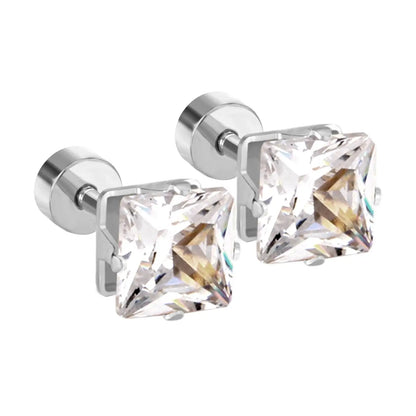 Square Crystal Earings Stainless Steel Piercing Stud Earrings 2020 New Jewelry For Women pendientes brincos aretes asonjewelry