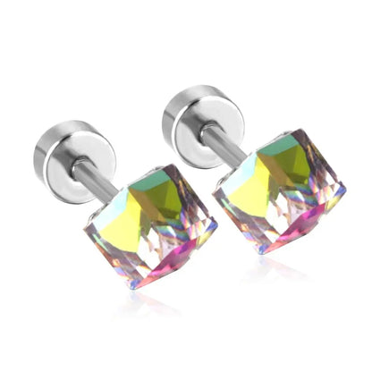 Stainless Steel Screw Kids Stud Earrings For Women Fashion Jewelry christmas Crystal Earings pendientes brincos asonjewelry