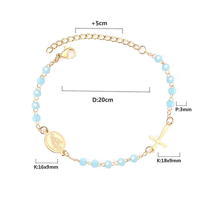 ASON Female Adjustable Extender Chains Bracelets Classic Style Black/Red/Pink/Blue Crystal Beaded Bracelets Women Curb Gift asonjewelry