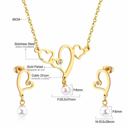 Hot Imitation Pearl Wedding necklace earring set Bridal jewelry set for women Elegant Party Gift Fashion Costume asonjewelry