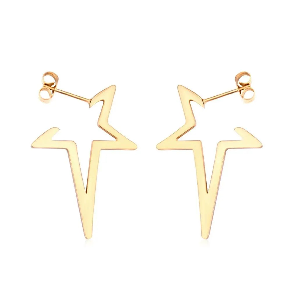 Star Earrings Drop Earring 2020 Gold Color Stainless Steel Korean Earings Set For Women Fashion Jewelry pendientes asonjewelry