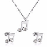 Popular Jewelry Sets Musician Symbol Stainless Steel Gold Dubai Indian Jewelry Sets For Girls Women Jewellery Set