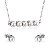 New Fake Pearl Wedding Jewelry Set Crystal Necklace Jewelry Sets Party Women Necklace Bridal Earrings