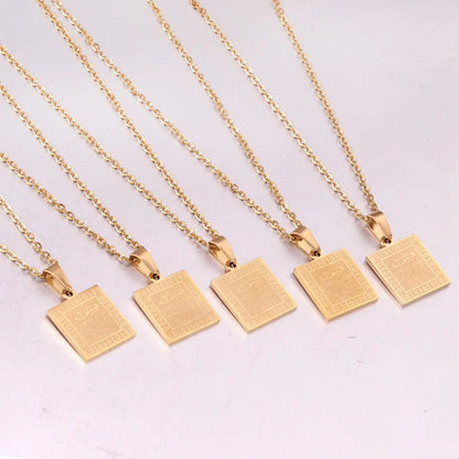 Religious Gold Color Scripture Necklace Stainless Steel Jesus Bible Crucifix Pendant Necklace For Christian Jewelry asonjewelry