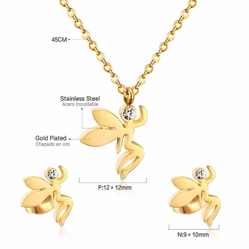Fashion Jewelry Sets Stainless Steel Pendant Necklace Earrings Sets For Women Accessories Jewelry