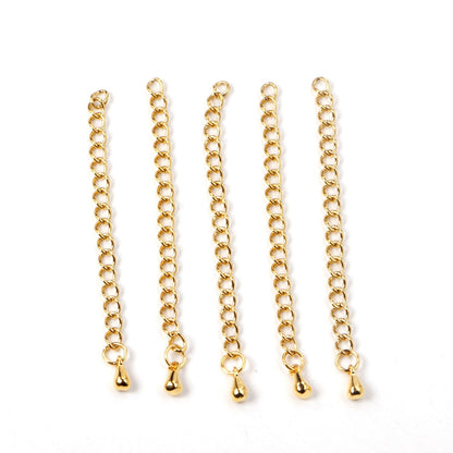 ASON 10pcs/lot Stainless Steel Chain Connector 5mm Lengthen The Chain Gold Silver Color Bracelet Necklace DIY Jewelry Accessory asonjewelry