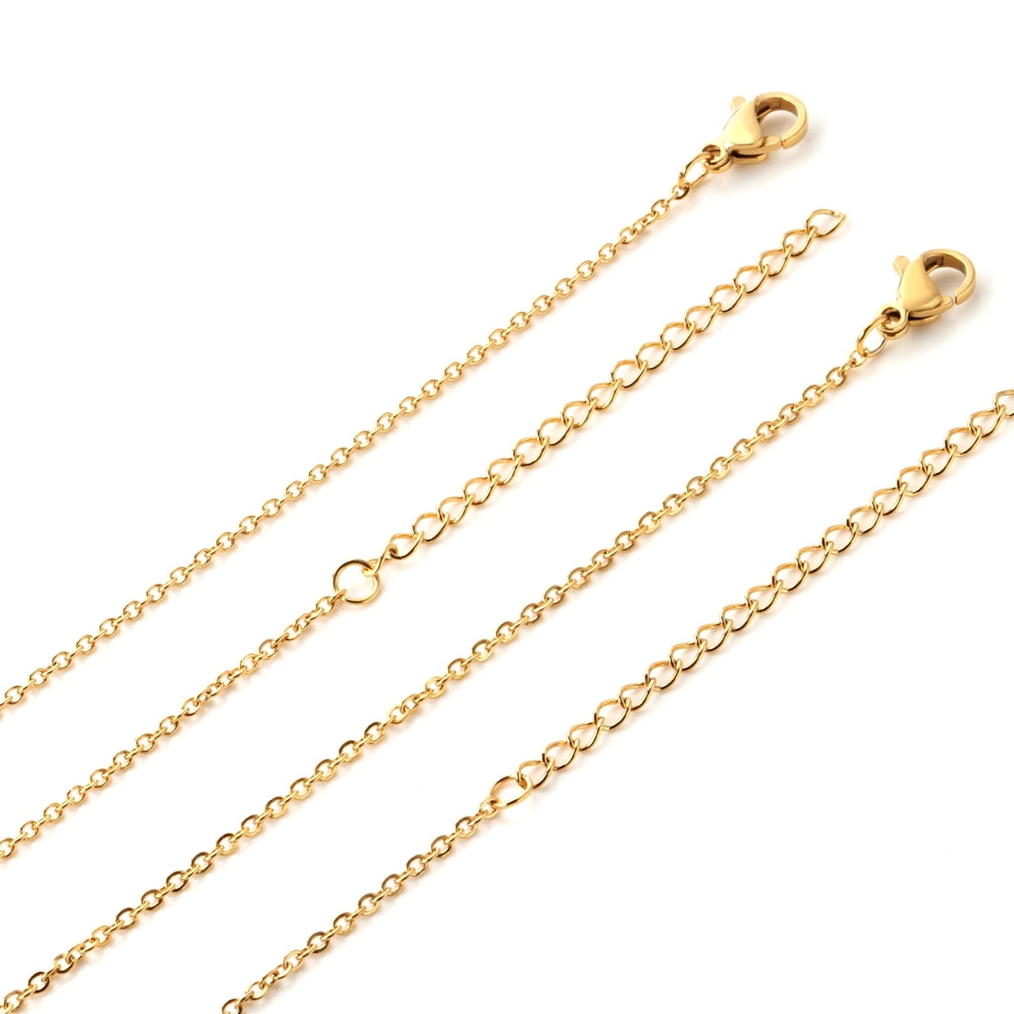 ASON 10Pcs/lot Stainless Steel 45cm+5cm Extension Chain Link Ladies Necklace Jewelry Accessories Gold Silver Color Long Necklace asonjewelry