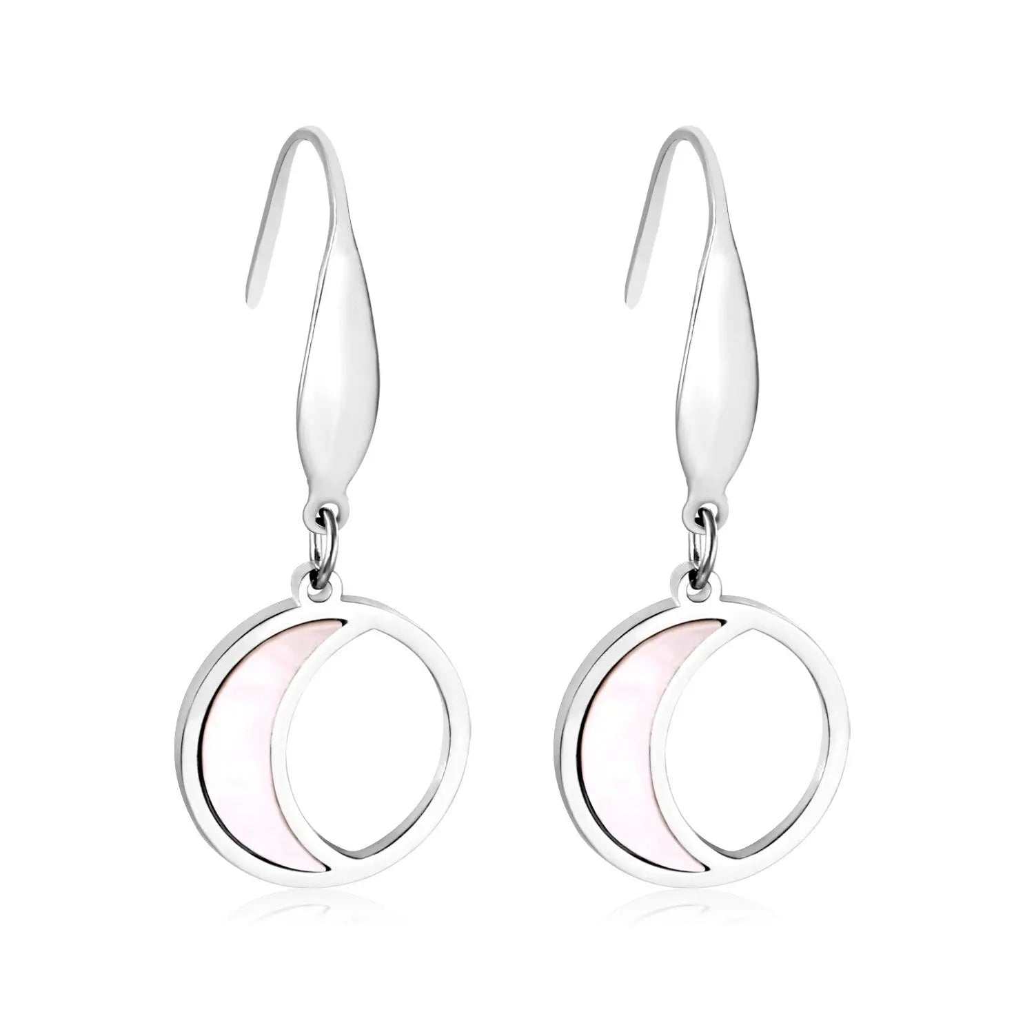 Round Shell Moon Brincos Jewelry Korean Drop Earring Sets Stainless Steel Dangle Earrings Set For Women Kolczyki asonjewelry