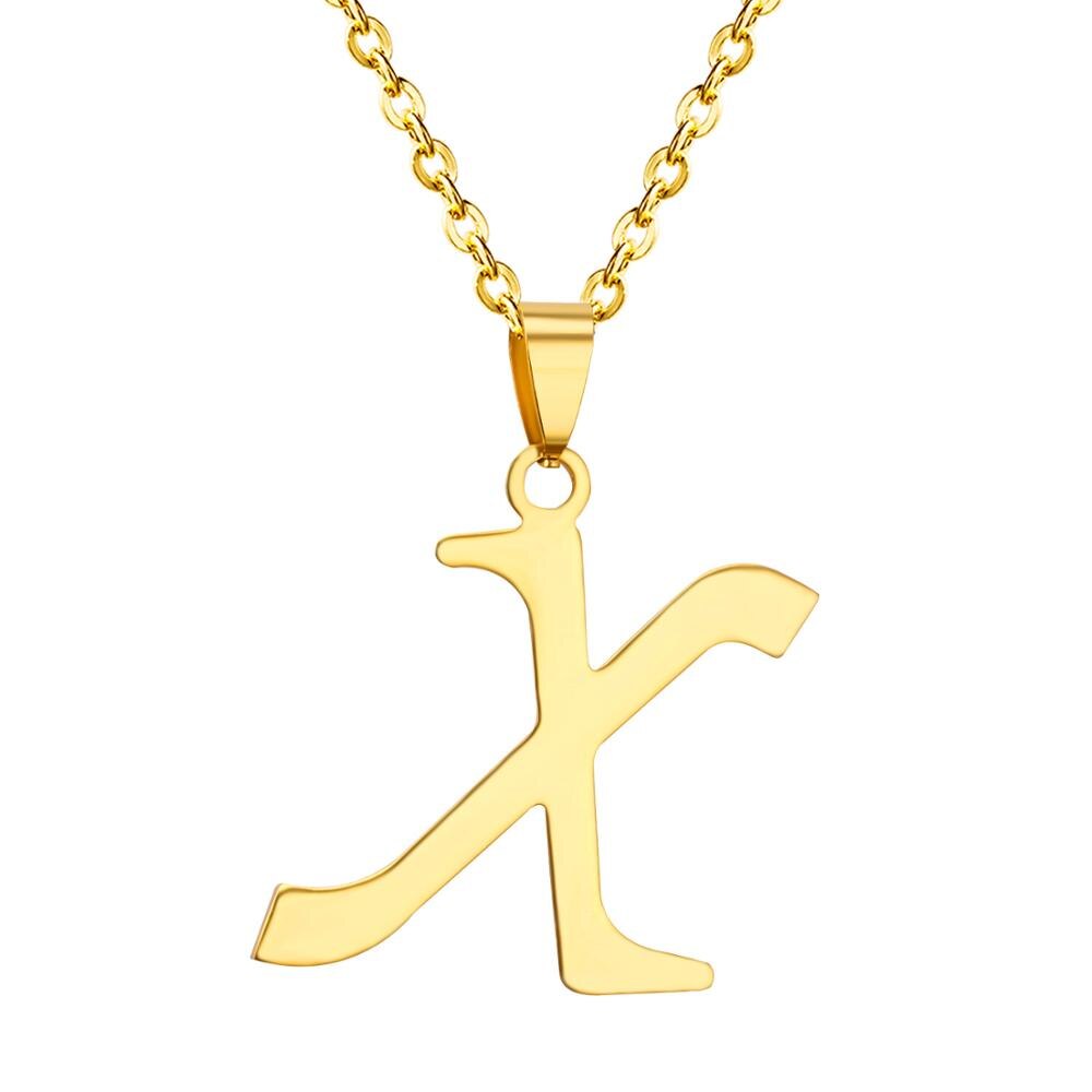 ASON Initial 26 Letters A-Z Gold Color Stainless Steel Modern Chain Choker Pendant Necklaces For Women Fashion Jewelry asonjewelry