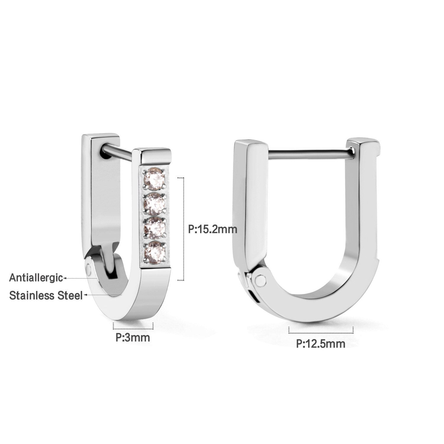 ASON Gold Color Square Rectangle Piercing Hoops Earrings Stainless Steel Geometric Earrings for Women Fashion Jewelry Gift asonjewelry