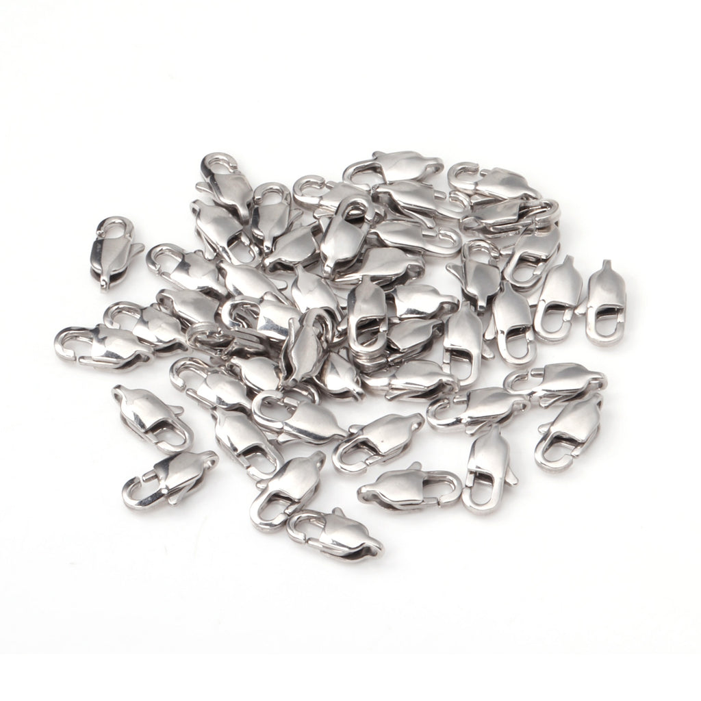 ASON 50 pcs Gold Silver Color Stainless Steel Lobster Clasp for Neckla