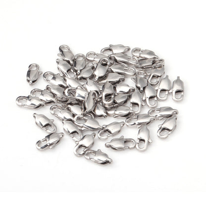 ASON 50/pcs Gold/Silver Color Stainless Steel Lobster Clasp for Necklace Bracelet Findings Connector DIY Jewelry Making Supplies asonjewelry