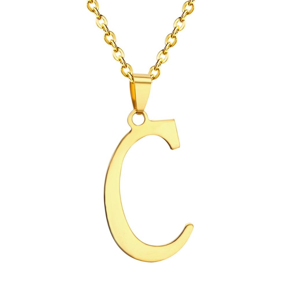 ASON Initial 26 Letters A-Z Gold Color Stainless Steel Modern Chain Choker Pendant Necklaces For Women Fashion Jewelry asonjewelry