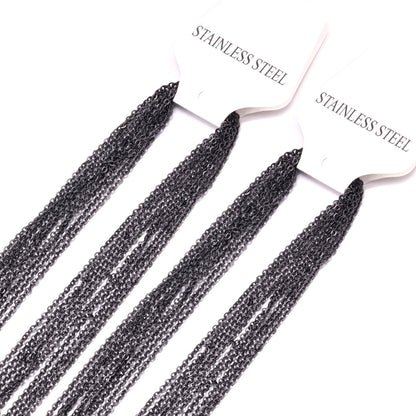 2MM Necklaces For Pendants Bulk Sale 2mm Rolo Cuban Link Chains Necklace Accessories Colliler Stainless  Chains Jewelry asonjewelry