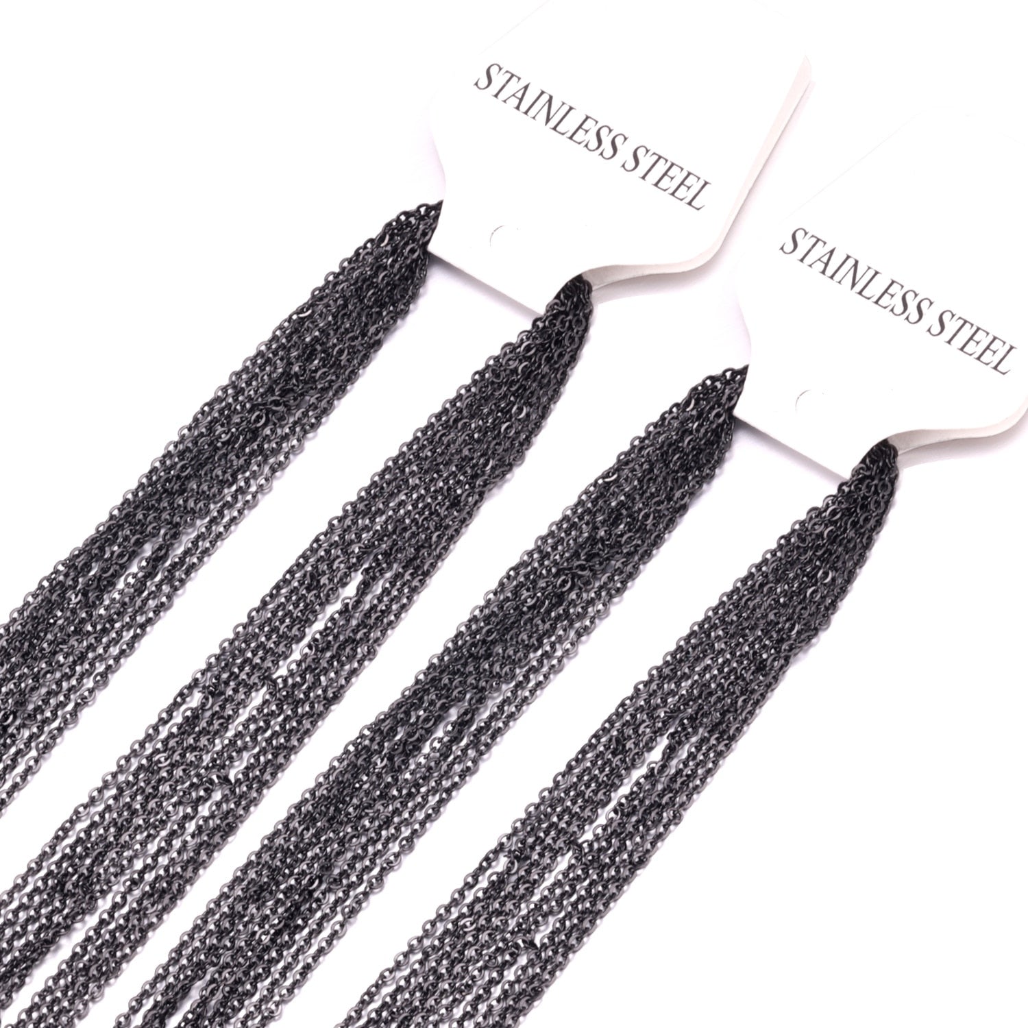 2MM Necklaces For Pendants Bulk Sale 2mm Rolo Cuban Link Chains Necklace Accessories Colliler Stainless  Chains Jewelry asonjewelry