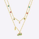New Arrival Vegetable Food Cartoon Double Chain Pendant Necklace For Girls Fashion Chain Jewellry Necklace choker