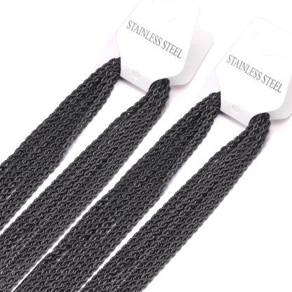 ASON 10pcs/lots Stainless Steel Twist Chains Necklace Women Men 2mm Length 45cm 50cm 55cm 60cm Long Chain Jewelry Accessories asonjewelry
