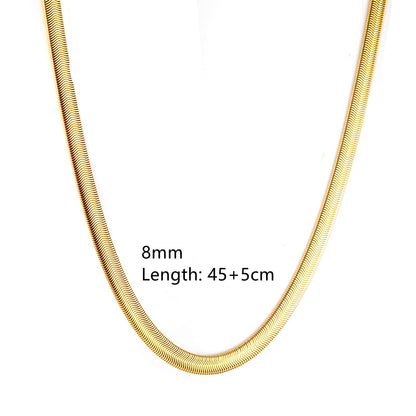 ASON Stainless Steel Twist Snake Fat Snake Blade Chain Necklace Gold Color For Women Men For DIY Fashion Jewelry Making Support asonjewelry