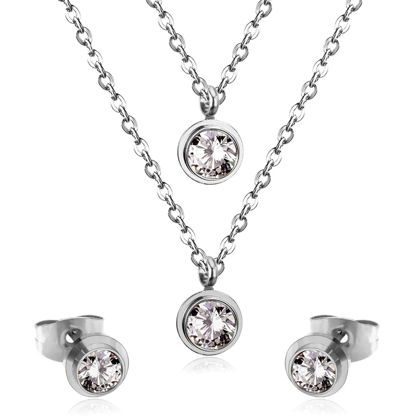 Necklace Earrings Stainless Steel Material Luxury Wedding Trendy Jewelry Sets For Women Valentine's Day Present asonjewelry