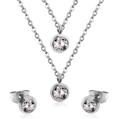 Necklace Earrings Stainless Steel Material Luxury Wedding Trendy Jewelry Sets For Women Valentine's Day Present asonjewelry