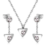New Heart Shape Crystal Fashion Necklaces Droop Earrings Sets For Woman Dubai Wedding Jewelry Set pendientes bijoux