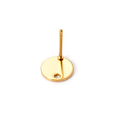 ASON 100 Pcs/Lots Small Ear Studs Round Shape With Holes Stainless Steel Base Setting Connector For DIY Jewelry Making Supplies