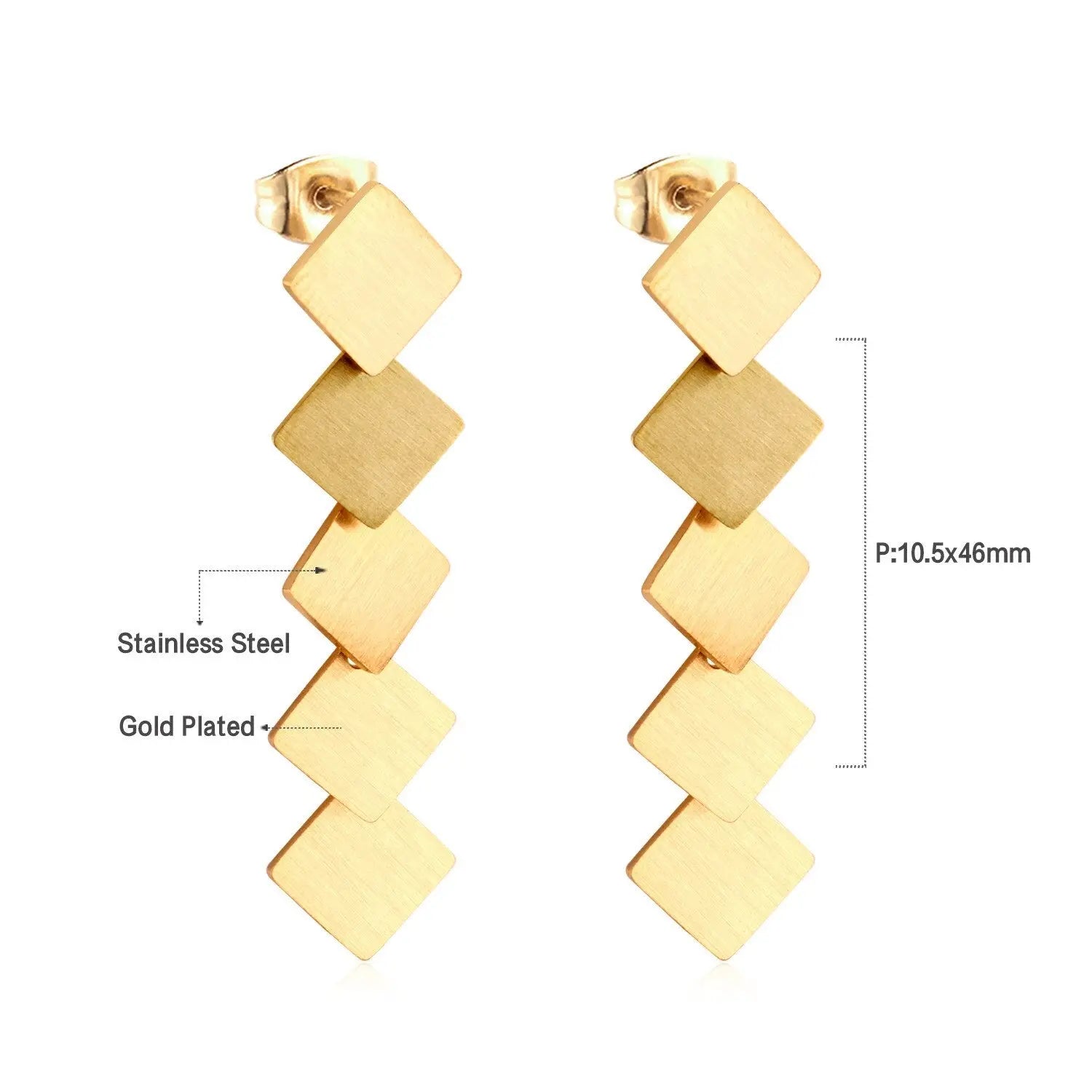 korean style Drop Square Round Earing Stainless Steel 2020 Dangle Earrings Set For Women Fashion Jewelry Party Gift asonjewelry