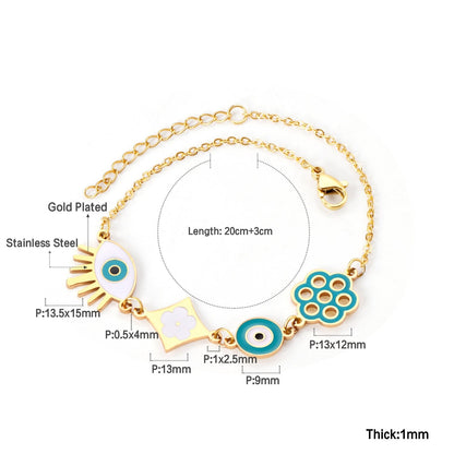 ASON Blue Eye 316L Stainless Steel Bracelet Women Bangle with Geometric Charm Fashion Jewelry Punk Party Gift Accessories asonjewelry