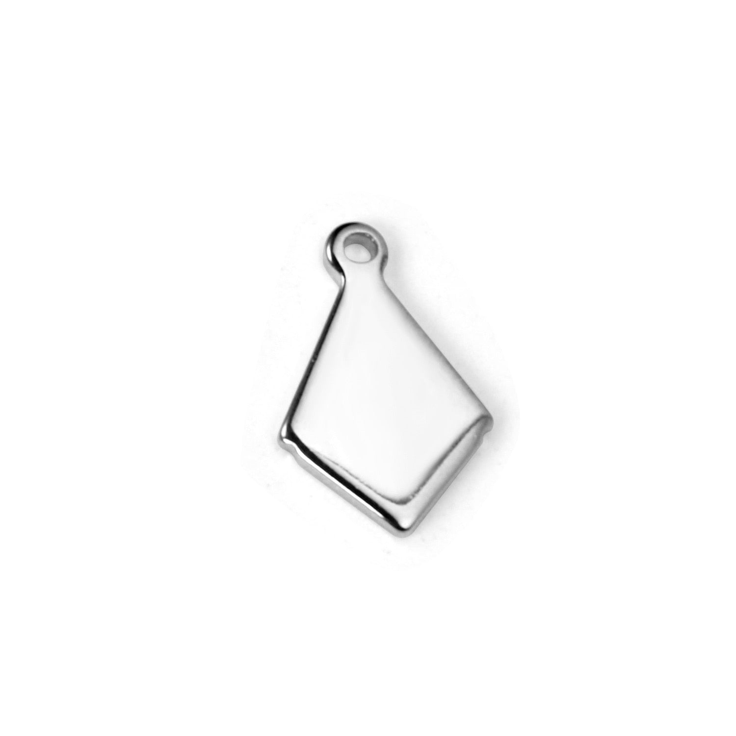 ASON 100pcs/lot Tag Geometric Rhombus Pendant Stainless Steel Gold Silver Color For Necklace Bracelet Jewelry Making Supplies asonjewelry