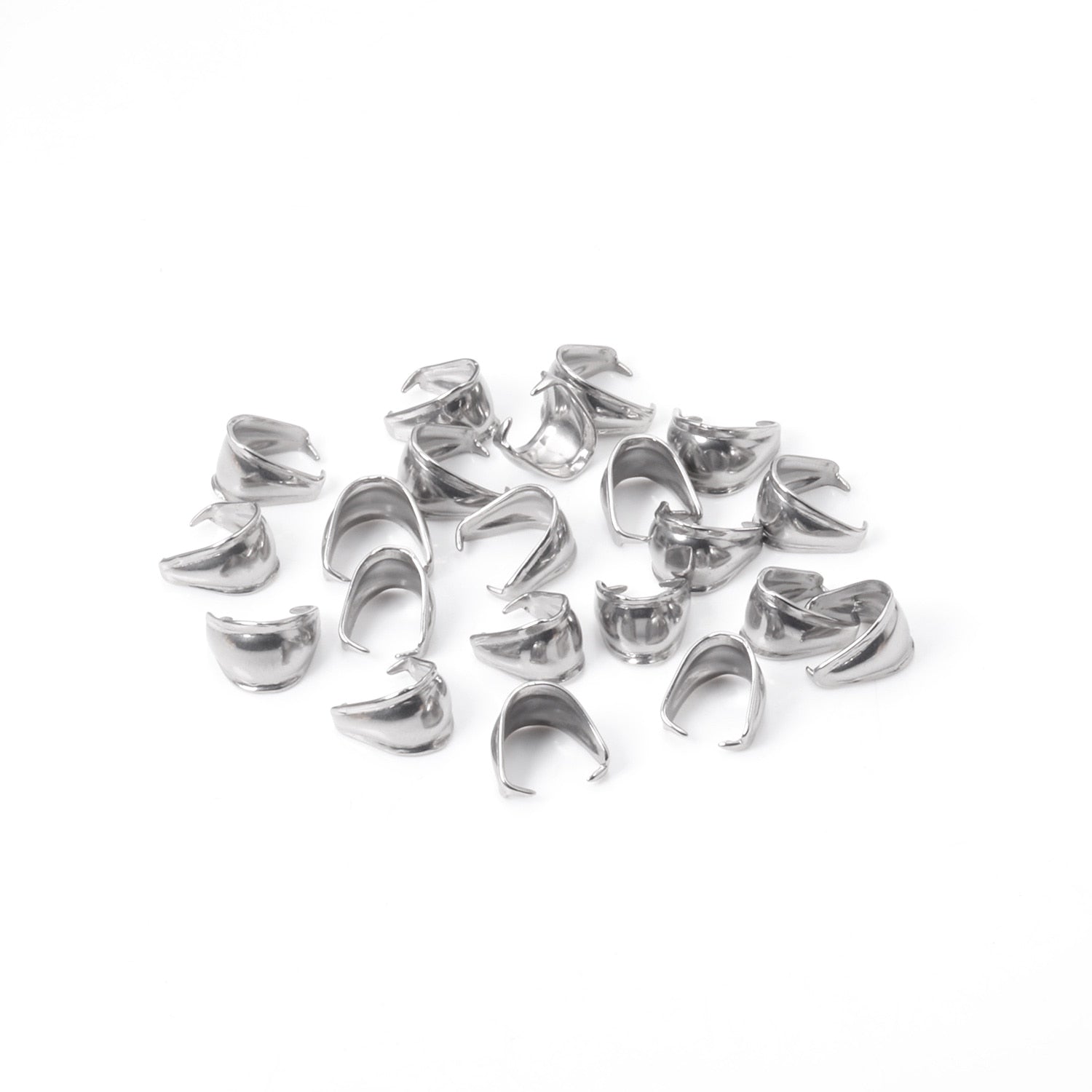 ASON 100pcs/lot Stainless Steel Silver Color Pendant Pinch Clasps Necklace Hooks Clips Connector Supplies for Jewelry Making asonjewelry