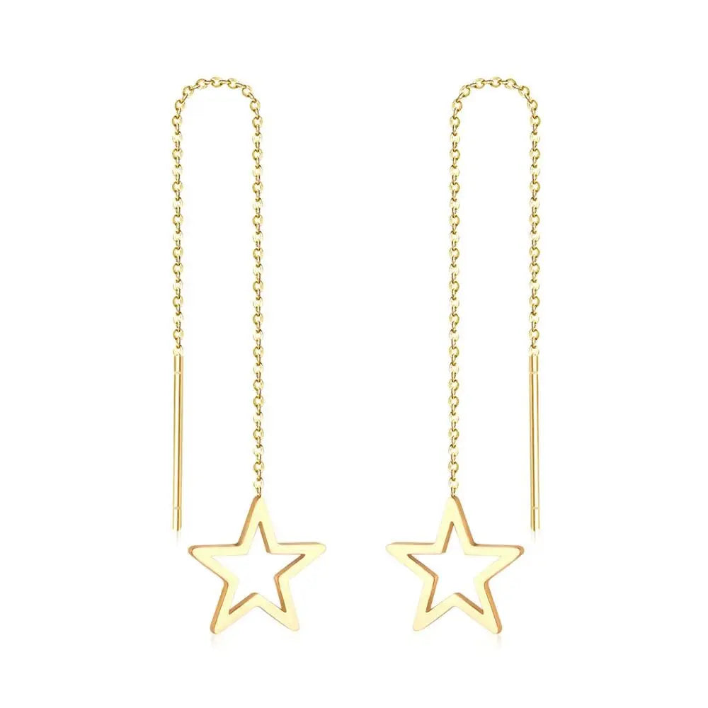Brincos Star Drop Earring Stainless Steel Long Dangle Christmas  Earrings Fashion Jewelry Earrings 2020 For Women asonjewelry
