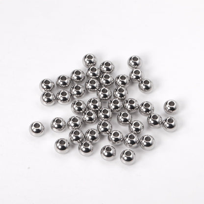 ASON 100Pcs/Lot 316L Stainless Steel Spacer Beads Loose Ball Silver Gold Rose Gold Color DIY Necklace Bracelet Jewelry Making asonjewelry