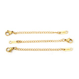 ASON 10 pcs/lot Extension étendue chaîne de queue en or en acier inoxydable fermoirs à homard connecteur bricolage fabrication de bijoux Bracelet colliers 