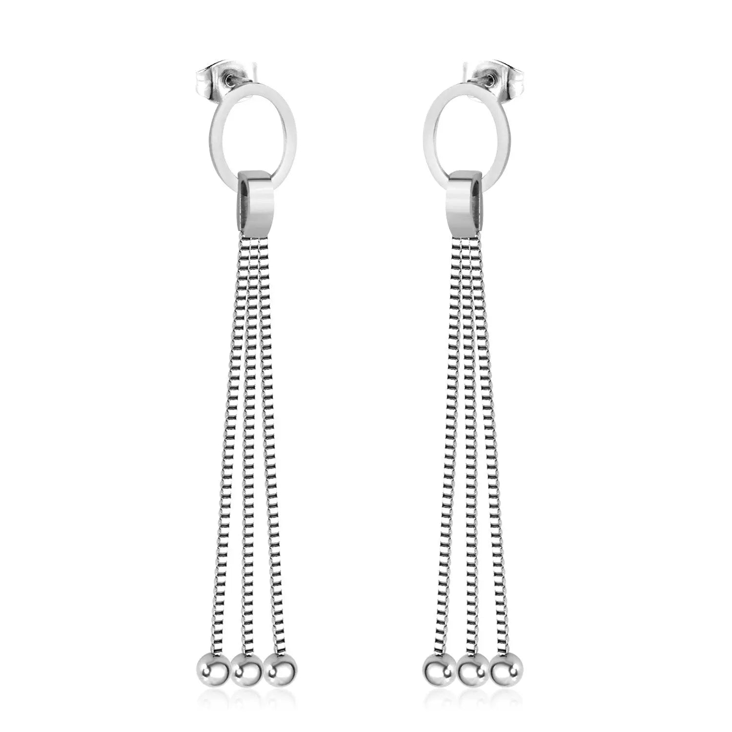 Vestido Jewelry Korean Style Wedding Tassel Drop Earrings Women Stainless Steel Dangle Earings Christmas Pendientes asonjewelry