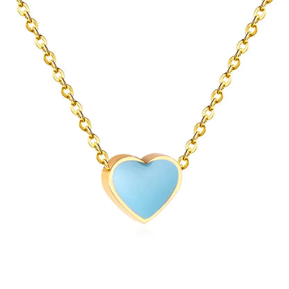 2022 Pink Heart Babygirl Choker Green Necklace Stainless Steel Chain Pendants Necklaces For Women Summer Jewelry asonjewelry