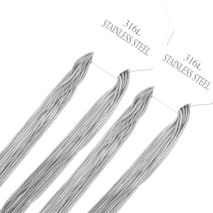 ASON 10pcs/Lot Snake Long Chains Necklace Women Accessories Stainless Steel 1mm 45cm/50cm/55cm/60cm For Jewelry Making Wholesale asonjewelry
