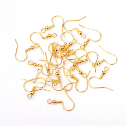 ASON 100 Gold/Silver Color Stainless Steel Earring Hooks,With Steel Ball Jewelry, Can Be Used For DIY Jewelry Making Accessories asonjewelry