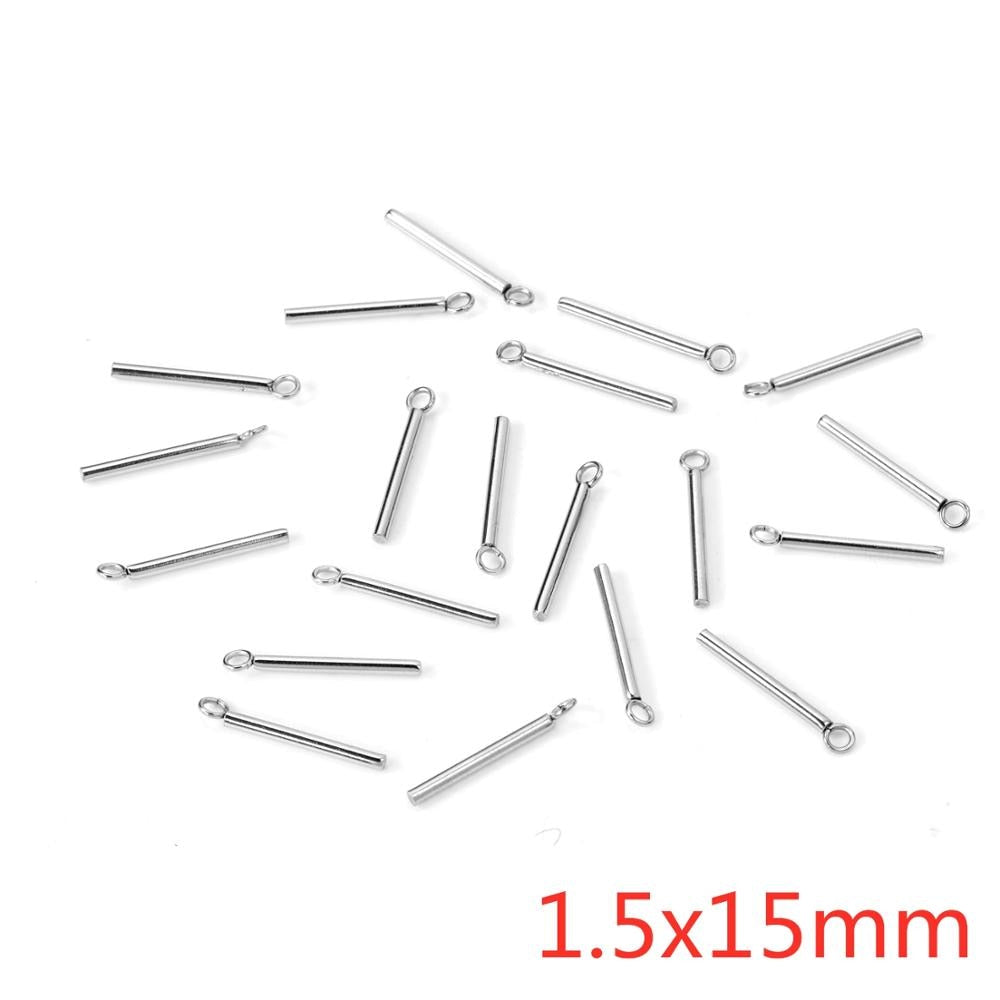 ASON 100pcs/lot Stainless Steel Bar Metal Rod With Tassel Earrings Charm Accessories for DIY Earrings Jewelry Making Supplies asonjewelry