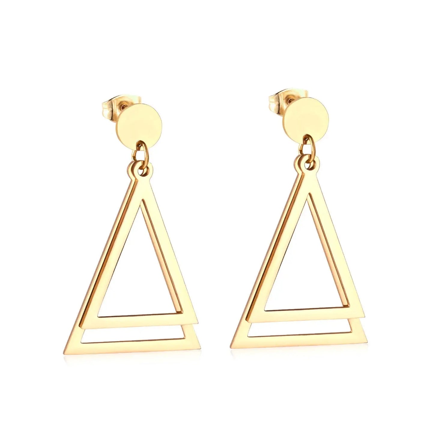 Brinco Jewelry Korean Square Triangle Drop Earring 2020 Set Stainless Steel Dangle Christmas Earrings Set For Women asonjewelry
