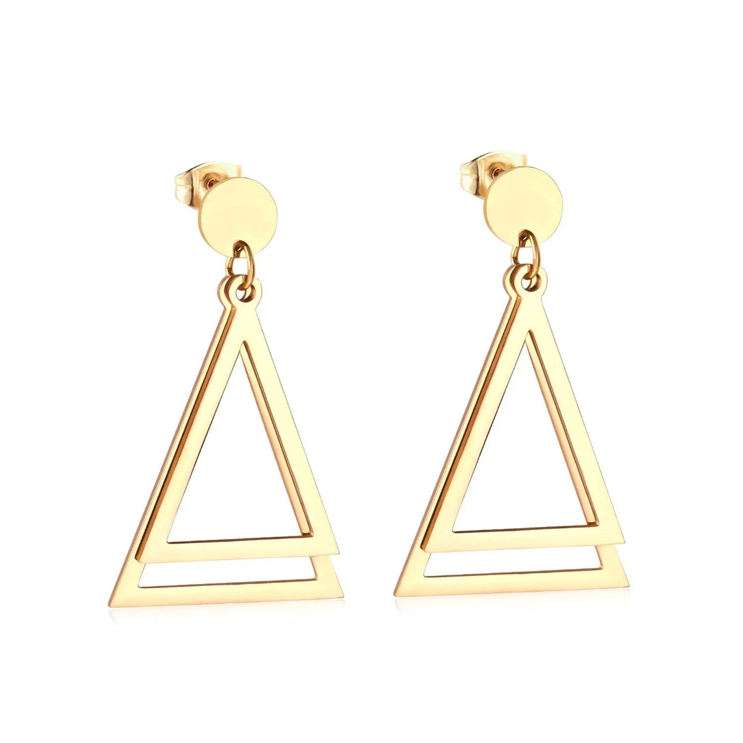 Brinco Jewelry Korean Square Triangle Drop Earring 2020 Set Stainless Steel Dangle Christmas Earrings Set For Women asonjewelry
