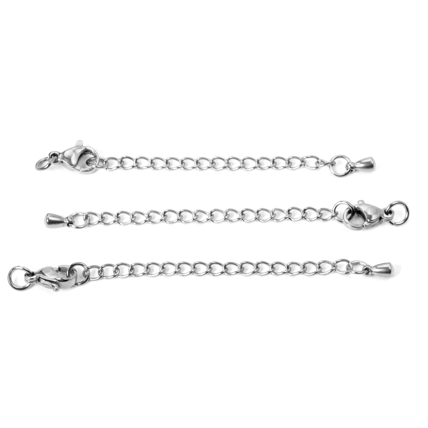 ASON 10pcs/lot Extended Extension Gold Tail Chain Stainless Steel Lobster Clasps Connector DIY Jewelry Making Bracelet Necklaces asonjewelry