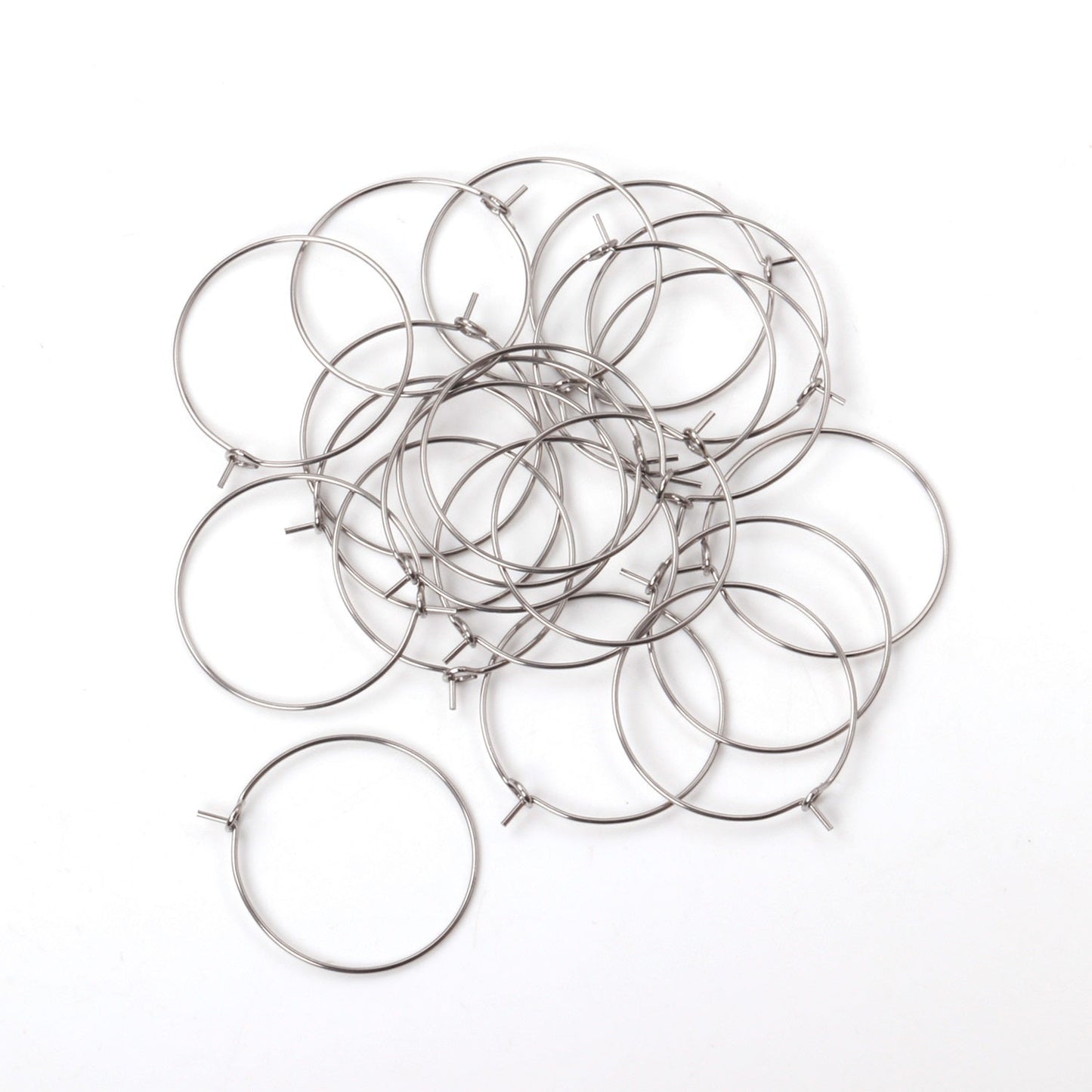 ASON 100pcs/lot Gold/Silver Color Big Circle Earring Hoops Stainless Steel Earring Clasps Metal Ring for Jewelry Making Supplies asonjewelry